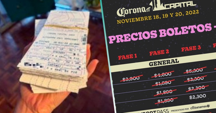 ¡Qué! Boletos del Corona Capital 2022 se revenden en $130 mil pesos y son generales