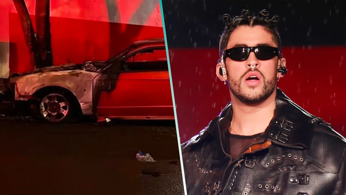 Queman auto de vendedor de boletos falsos para Bad Bunny