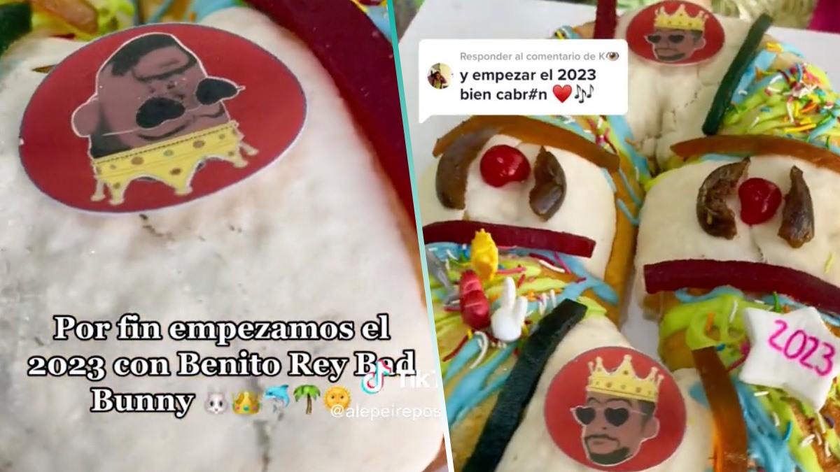 Repostera crea Rosca de Reyes inspirada en Bad Bunny y se vuelve viral