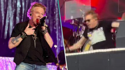 Axl Rose se cayó muy fuerte en el escenario en pleno concierto de Guns N’ Roses