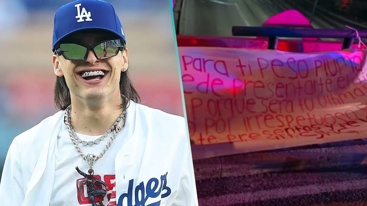 Aparecen narcomantas contra Peso Pluma en Tijuana y analizan cancelar concierto