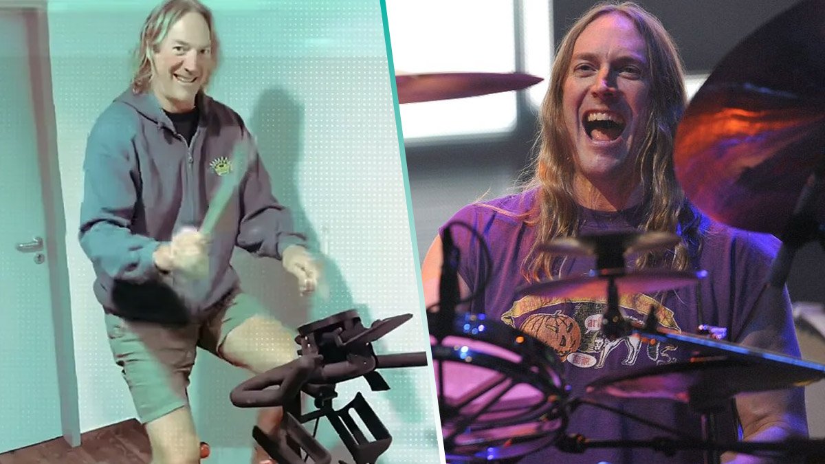 Danny Carey de Tool tiene su propia bici-batería para practicar mientras se ejercita