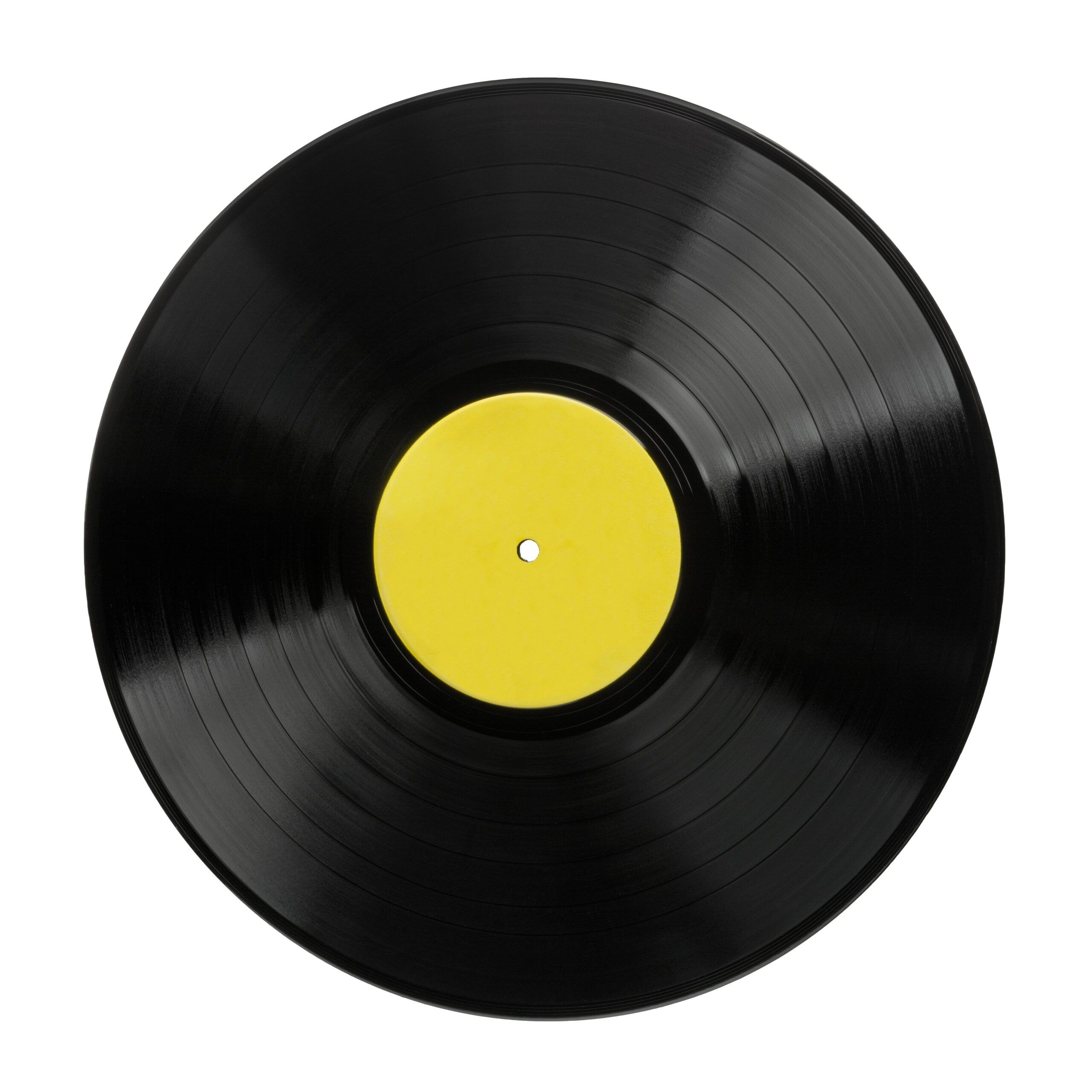 Disco de vinilo LP de 12 pulgadas visto desde arriba